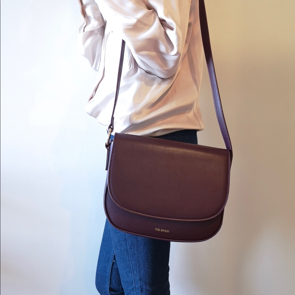 Burgundy shoulder bag - Picture 2 of 8